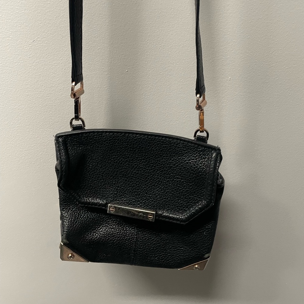 Alexander Wang Black Leather Bag rose gold hardware